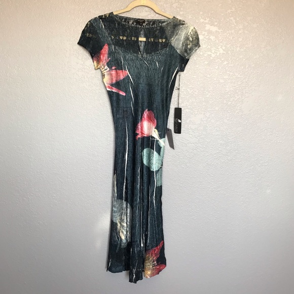 Komarov Dresses & Skirts - NWT Komarov Lace Crinkle Midi Dress Floral sz S